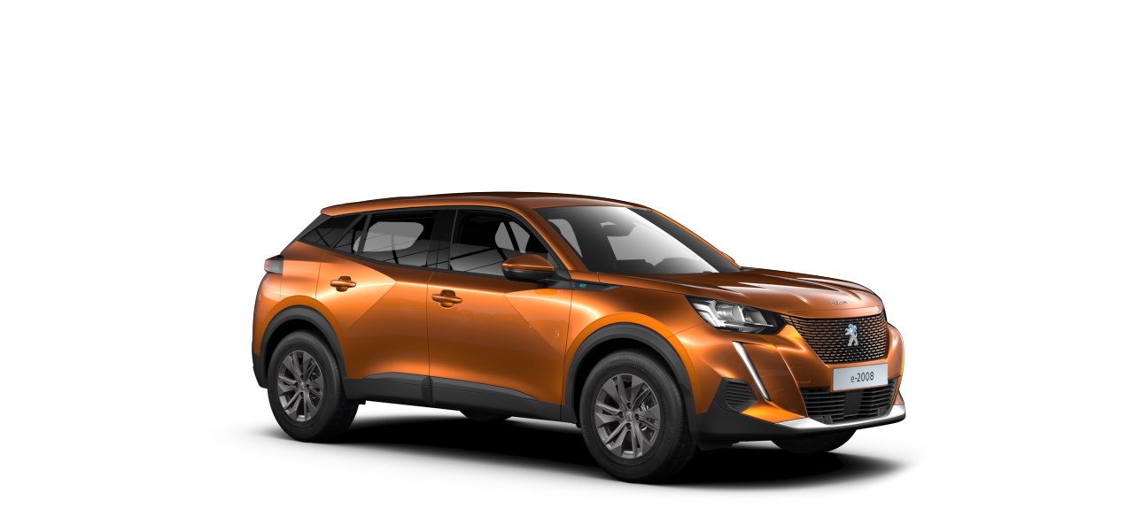 Oransje Peugeot e-2008